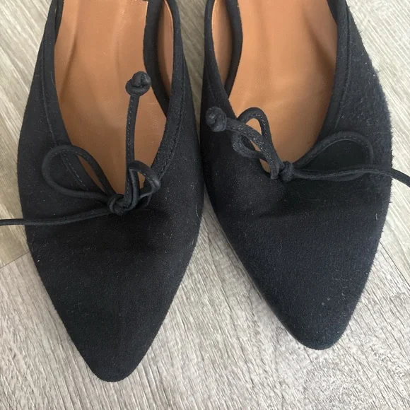 Margaux Black Pointed Flats / Mules - Picture 2 of 4